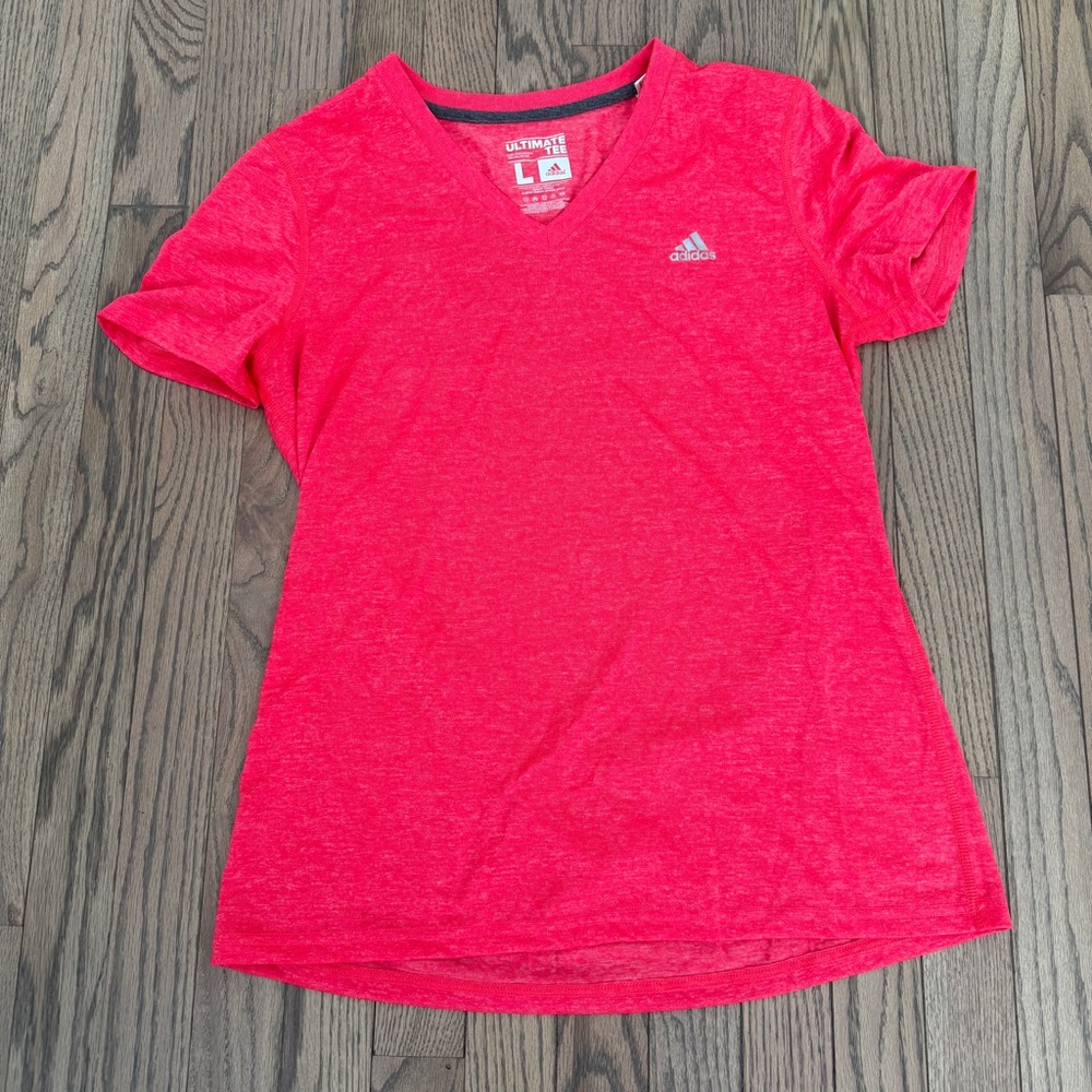 Women’s Adidas fuchsia pink V-Neck top
